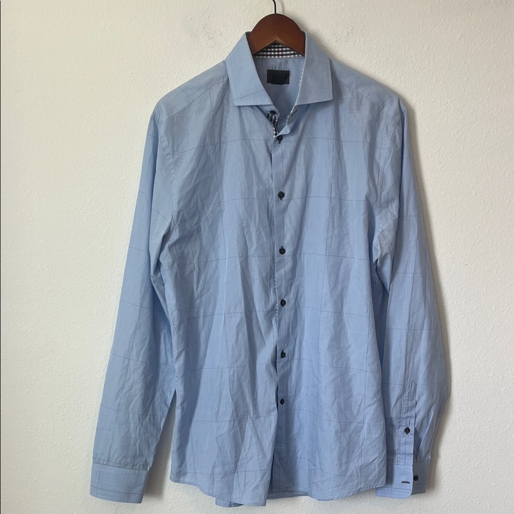 H&M Premium Cotton Blue Long Sleeve Button Down Shirt